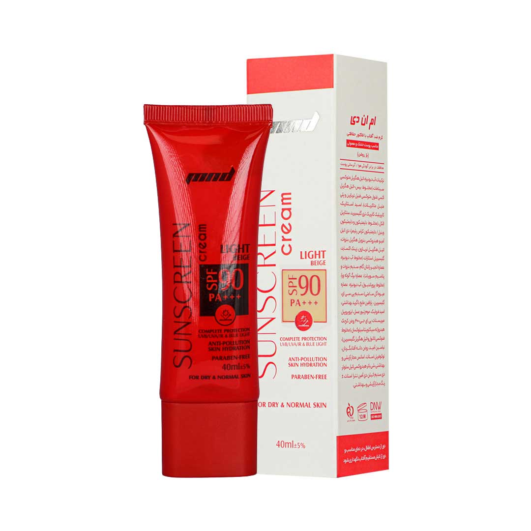 کرم ضدآفتاب ام ان دی SPF 90 پوست خشک و معمولی